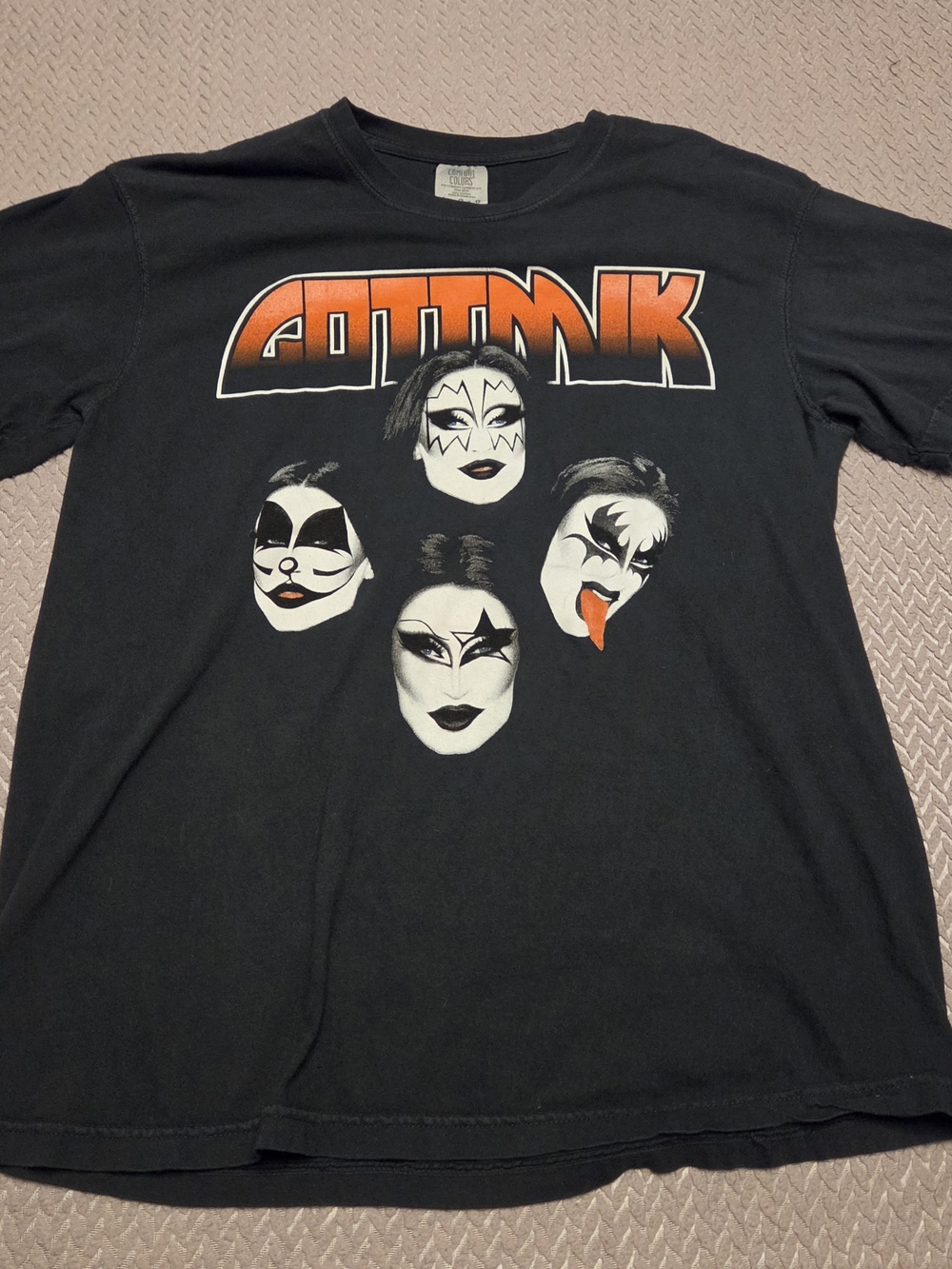 Gottmik Drag Queen Merch Kiss Band Tee Comfort Colors Black Large